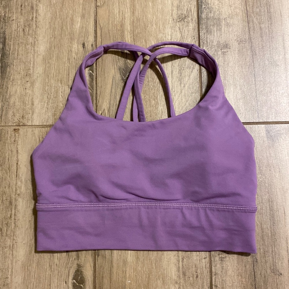lululemon long line energy bra purple size 4!!